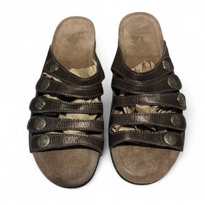 Dansko Janie sandals slide on Brown Leather Bronze Comfort 41 
US 11 11.5